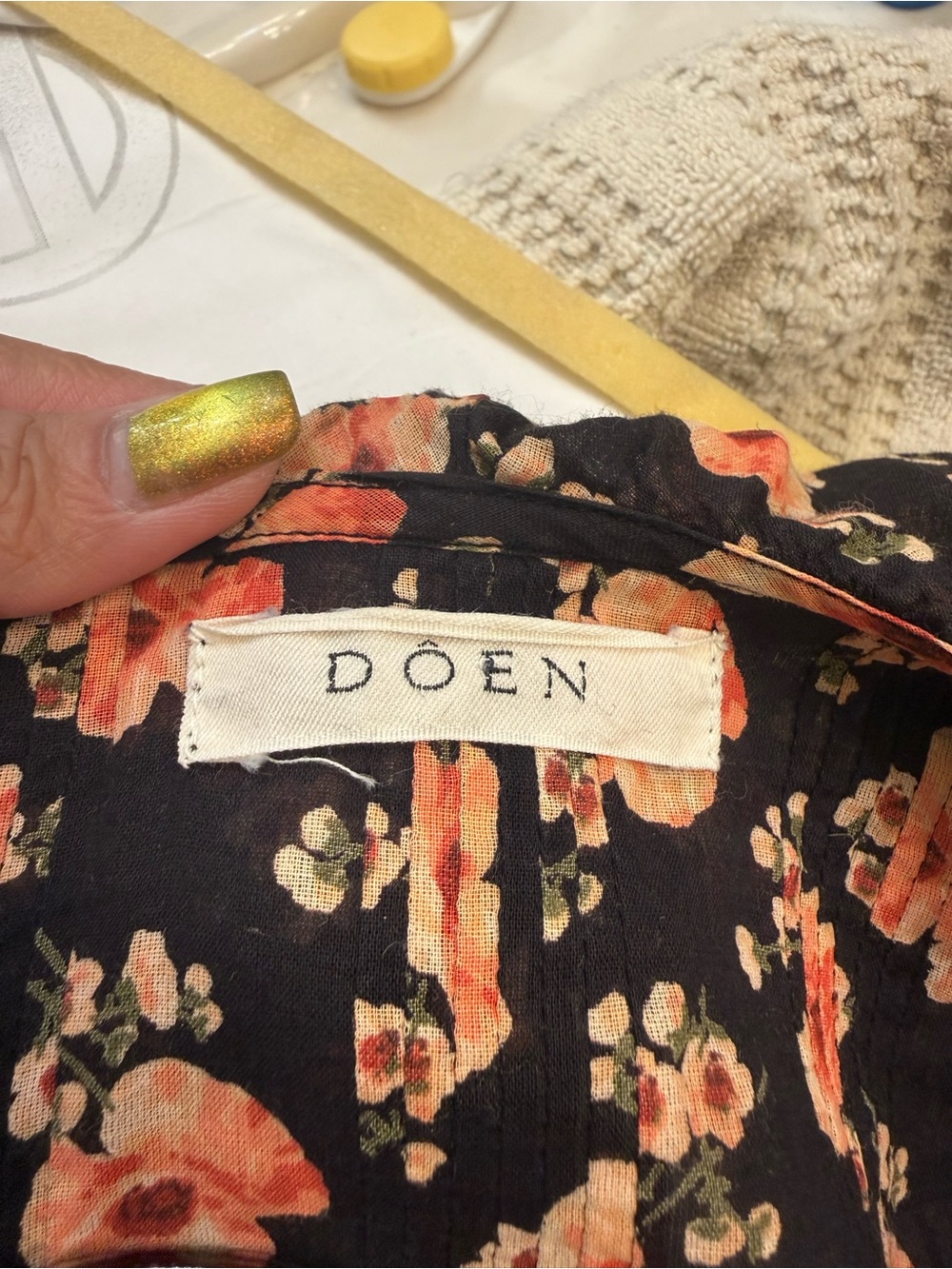 Doen Black Maxi Dress with Pink Floral Print - Picture 6 of 7